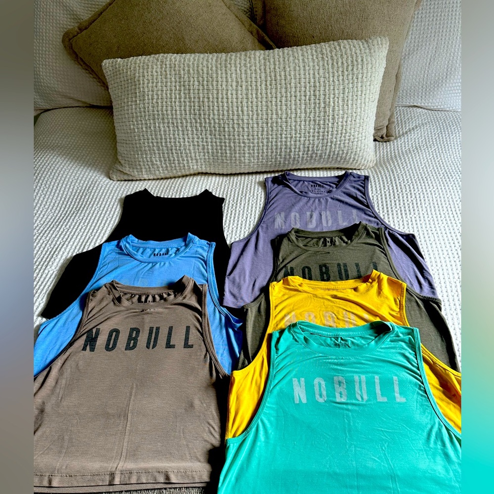 NOBULL Green and Yellow Muscle Tees Sleeveless Top